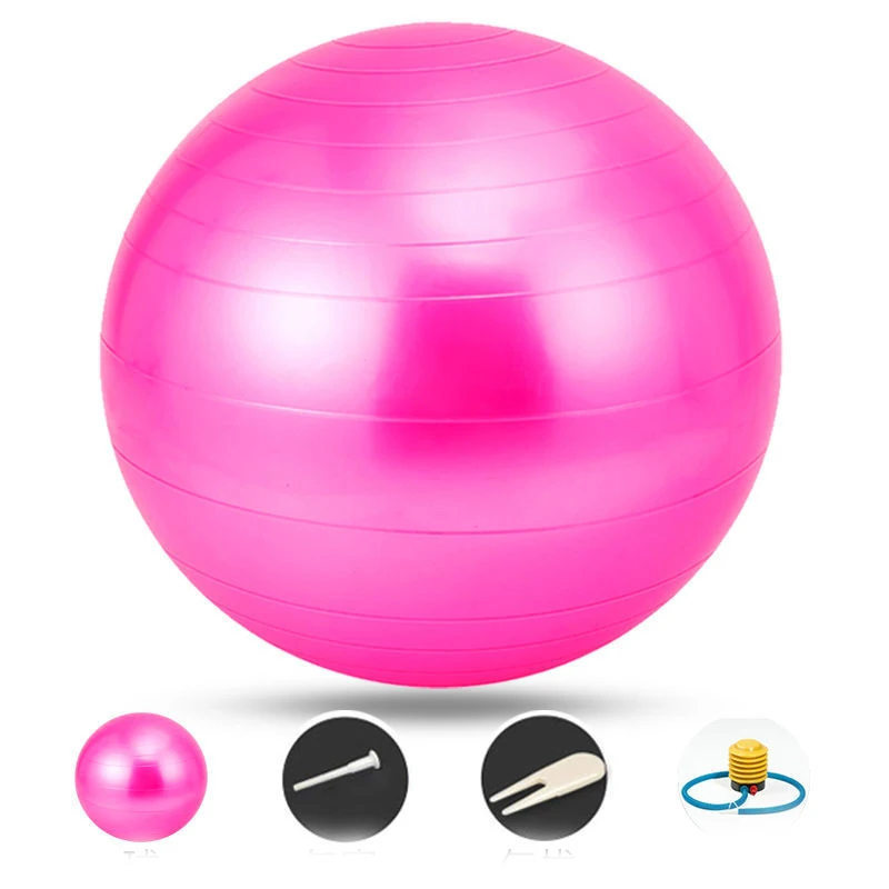 65cm Exercise Gym Yoga Ball Fitness Pregnancy Birthing Anti Burst Core Ball + Inflator Pump Sports Workout Massage Ball