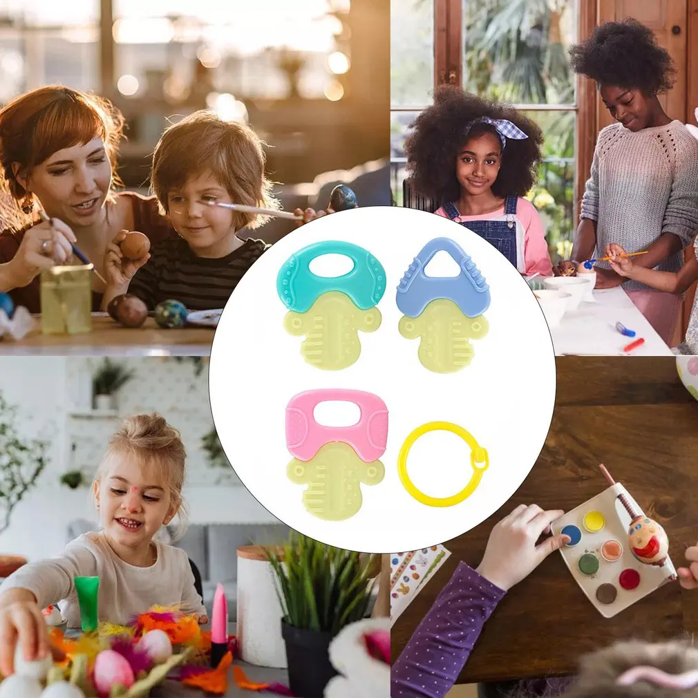 4pcs Newborn Teether Infant Toys Early Learning New Born Wrist Rattle Teething Rattles Toy For Educational Toy Teethers Gift