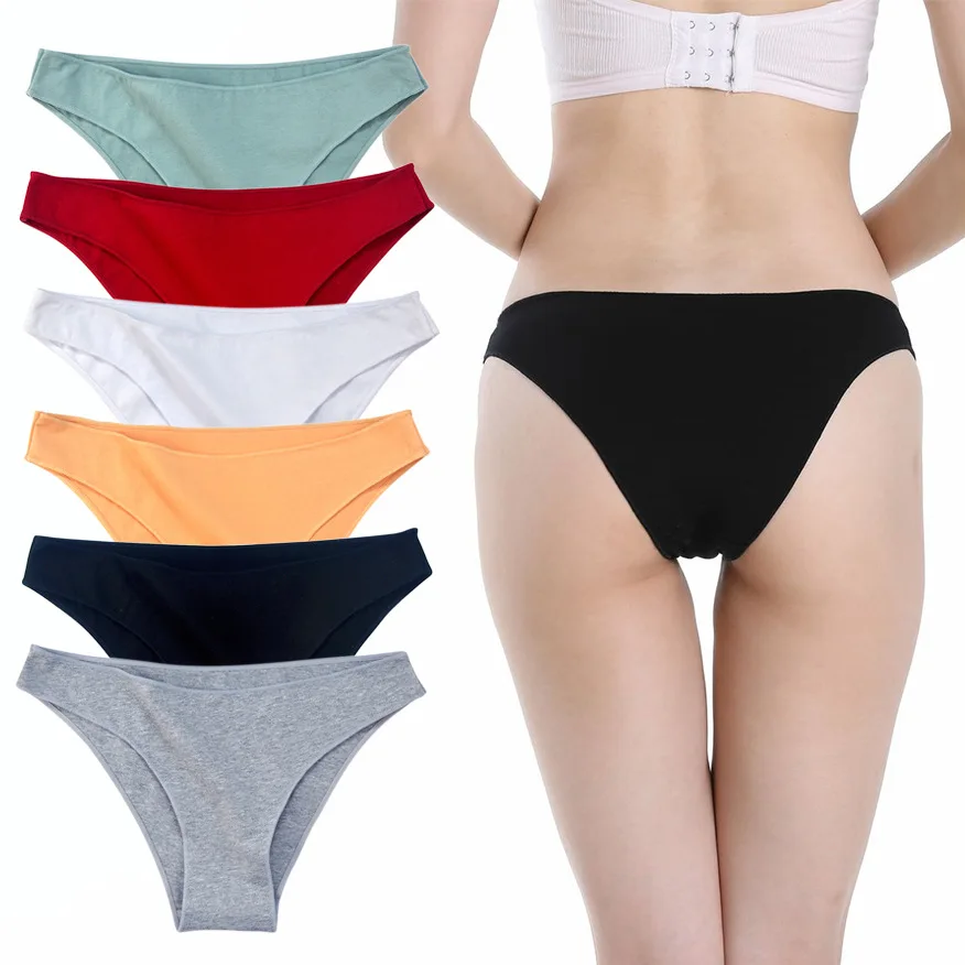 Women Sexy Seamless Cotton Panties Low Waist Underwear Female Underpants Solid Color Soft Woman Briefs Intimates NK2112