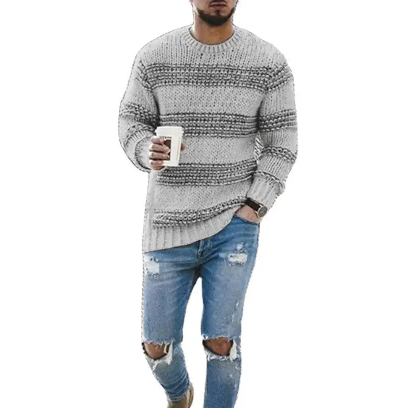 Pull en tricot à manches longues et col rond pour hommes, pulls décontractés, manteau en jersey, vêtements pour hommes, mode automne et hiver 2023