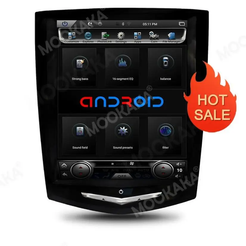 

For Cadillac Escalade ATS 2015 - 2019 4G+64GB Android 9.0 Car Radio GPS Navigation Tesla Style Stereo Headunit Multimedia Player