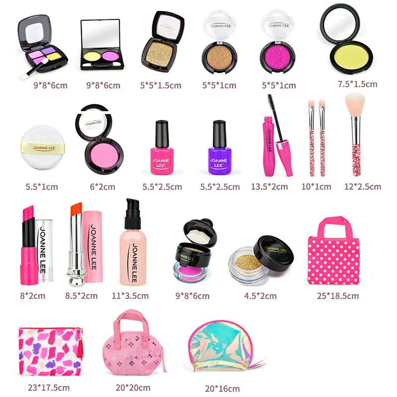 Juego de maquillaje de simulación para niñas, juego de maquillaje con lápiz labial, sombra de ojos, cosméticos, casa de juego, Princesa, juguete de cumpleaños, 1Set