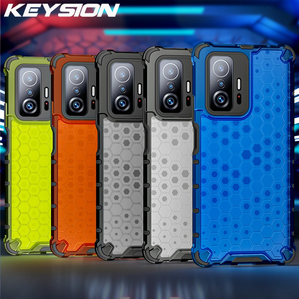 

KEYSION Shockproof Case forXiaomi Mi 11T 11T Pro 5G 11 Lite Honeycomb Phone Back Cover for Xiaomi Mi 10T Pro 10T Lite 5G Mix 4