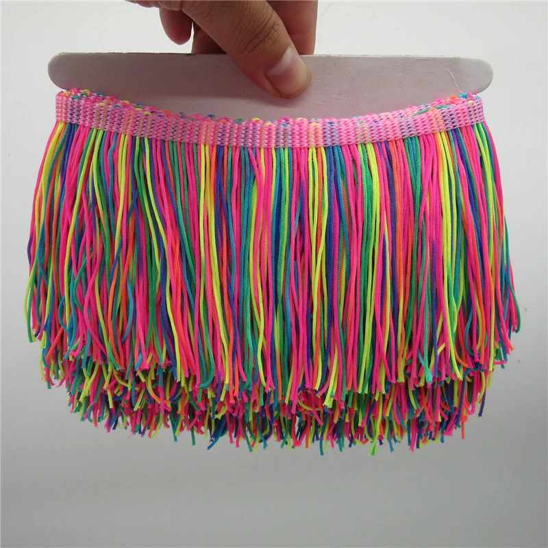 

10 metros/lot 10cm Fringe Lace Tassel Polyester Lace Trim Ribbon Sew Latin Dress Stage Garment Curtain DIY Sewing Accessories