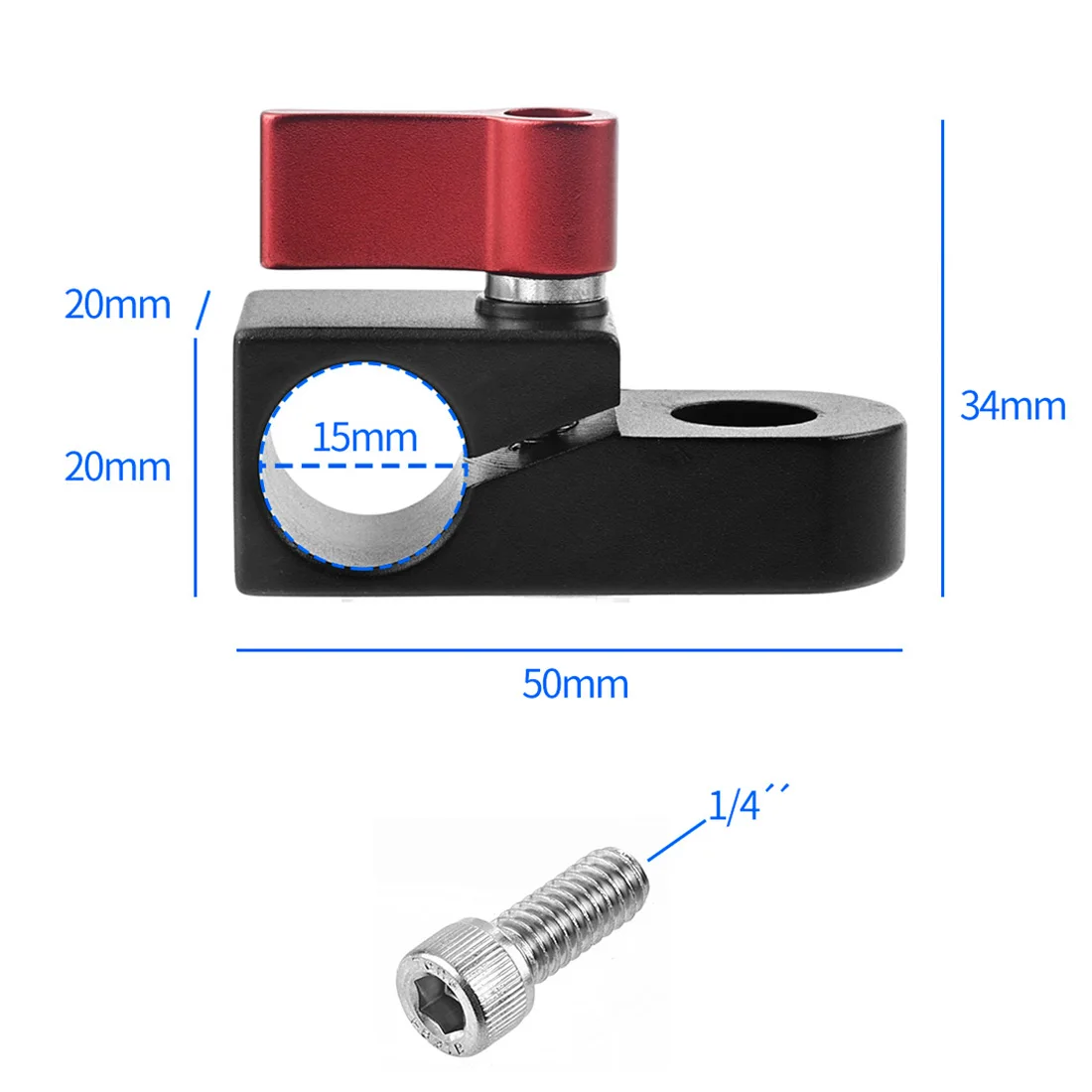15mm Stangen schienen halterung Klemm halterung Adapter für oberen Griff Griff DSLR Kamera Käfig Rig Griff Schraube Verlängerung Käse halterung – Detail 5