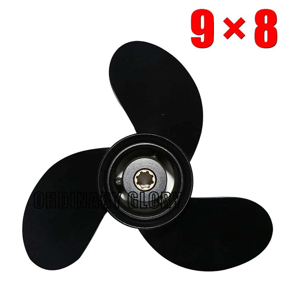 9 x 8 Aluminum Alloy Propeller 48-828154A12 for Mercury 6-15HP Outboard Motor