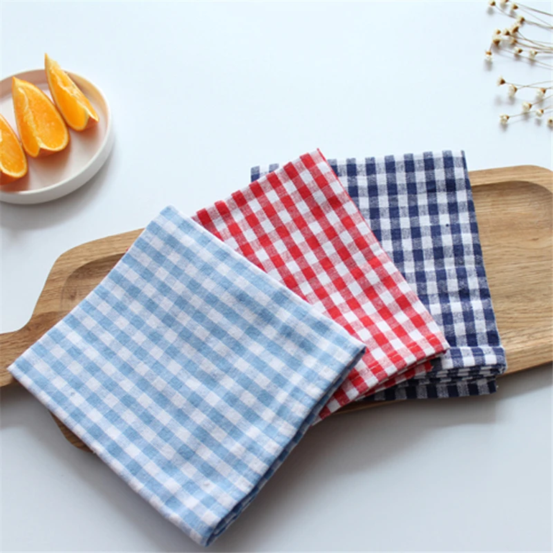 40 * 60cm Japanese Thick   Grid Home Cloth Non Fading Napkin Tea Towel Kitchen Towel 100 % Cotton Restaurant Mats