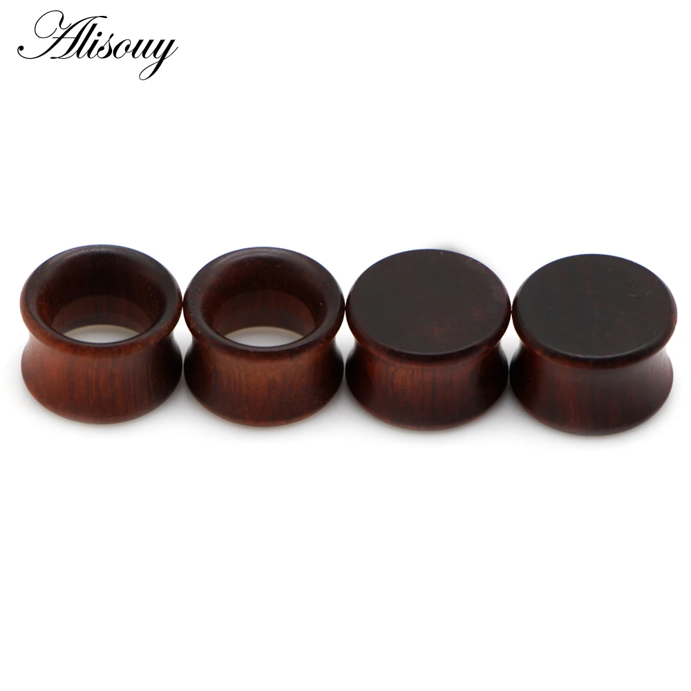 Alisouy 2pcs Wood Ear Plug Tunnel Earring Guages Stretcher Expander Dermal Piercing Oreja Mujer Stretcher Unisex Body Jewelry