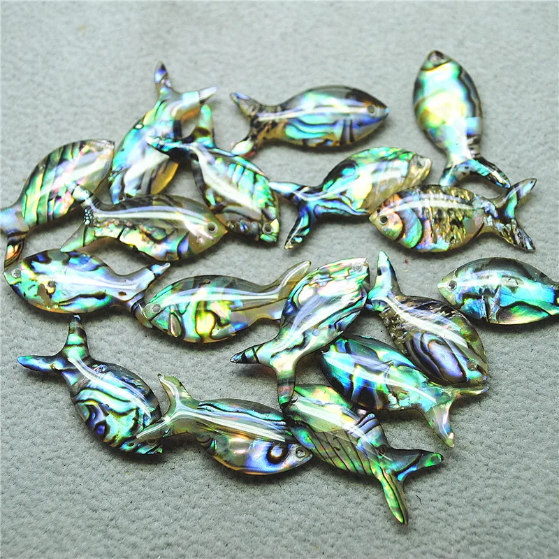 10PCS Women's Pendants Abalone Paper For Fish Shape DIY Jewelry Accessories Loose Fittings 25X10MM Faster Shipping