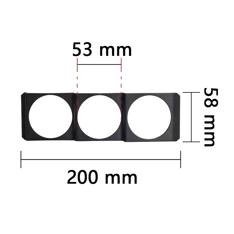 52mm 3 Hole Single DIN Radio Slot Pod Triple Gauge Meter Panel Mount Black