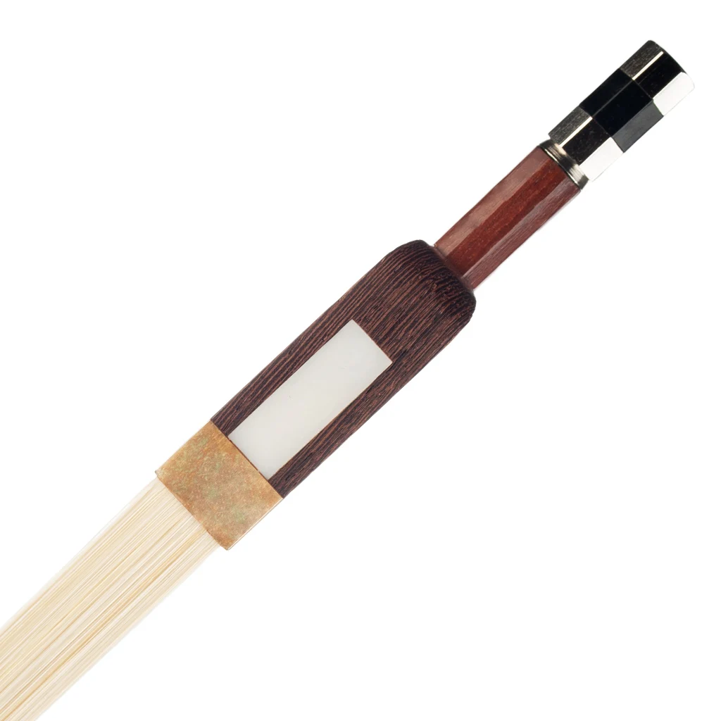 NAOMI 4/4 3/4 1/2 1/4 1/8 Double Bass Bow Brazilwood Round Stick White Mongolia Horsehair Sheep Skin Grip Well Balanced