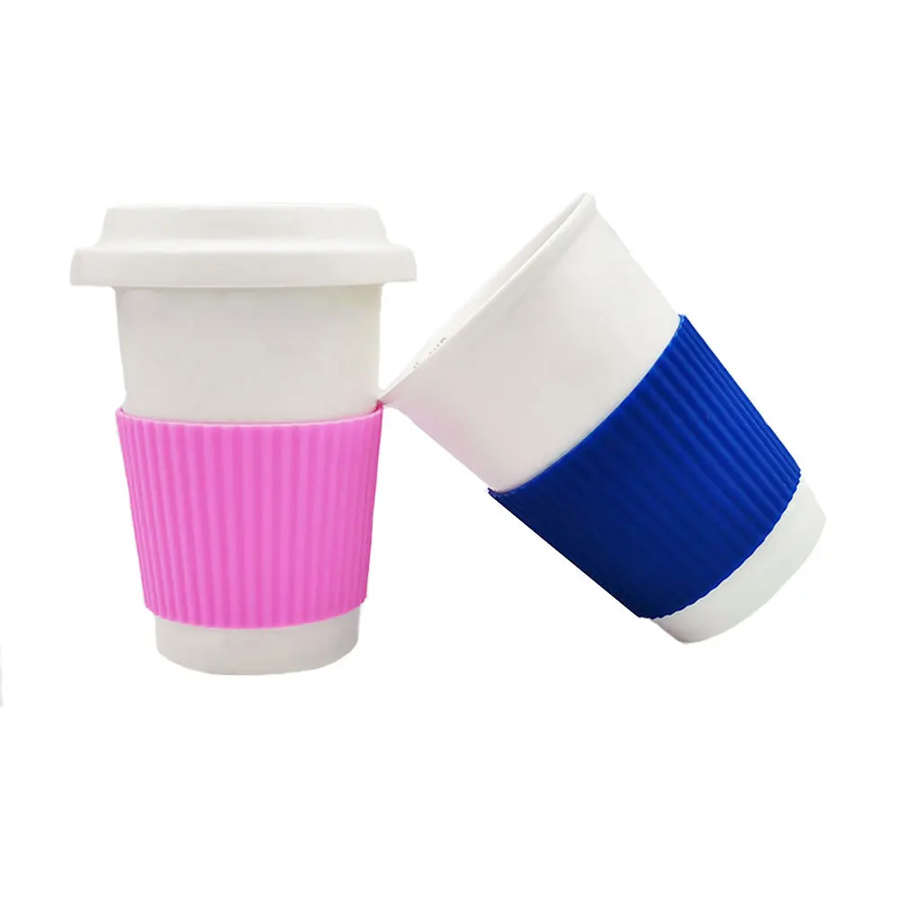 Silicone Cup Sleeve Heat Insulation Coffee Cup Cover Ceramic Cup Cover Non-slip Bottle Sleeves Colored Protective Mug Sleeve