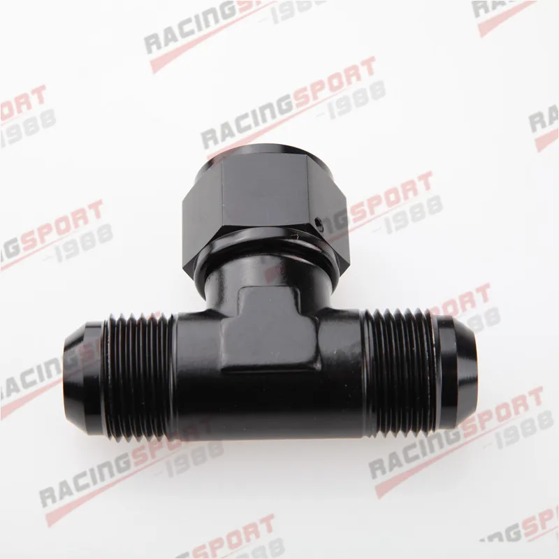 12AN AN-12 Female To 12AN AN12 Male Tee On Side Thread Fitting Adapter Black