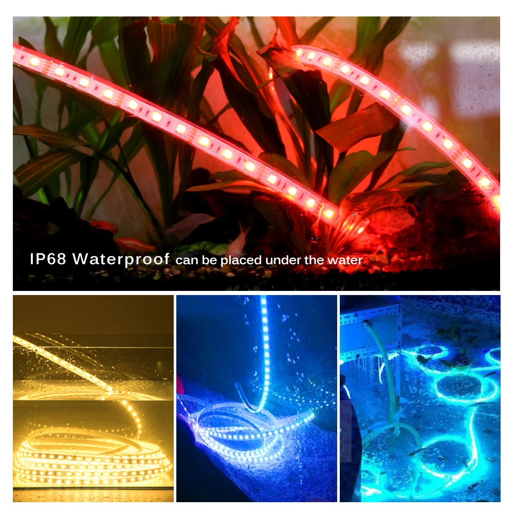 IP67 IP68 Waterproof LED Strip 5050 DC12V High Quality Underwater & Outdoor Safety RGB LED Strip Light 300LEDs 60LEDs/M 5m/lot