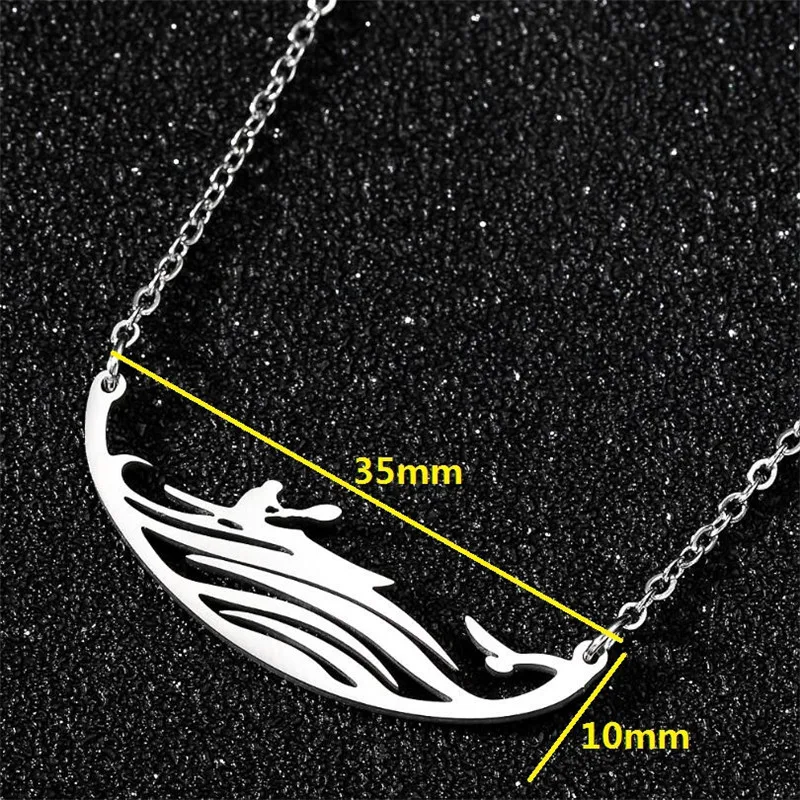 Men's Sports Canoeing Deserve To Act The Role Of Stainless Steel Contracted Surfing Clavicle Chain Pendant Necklace