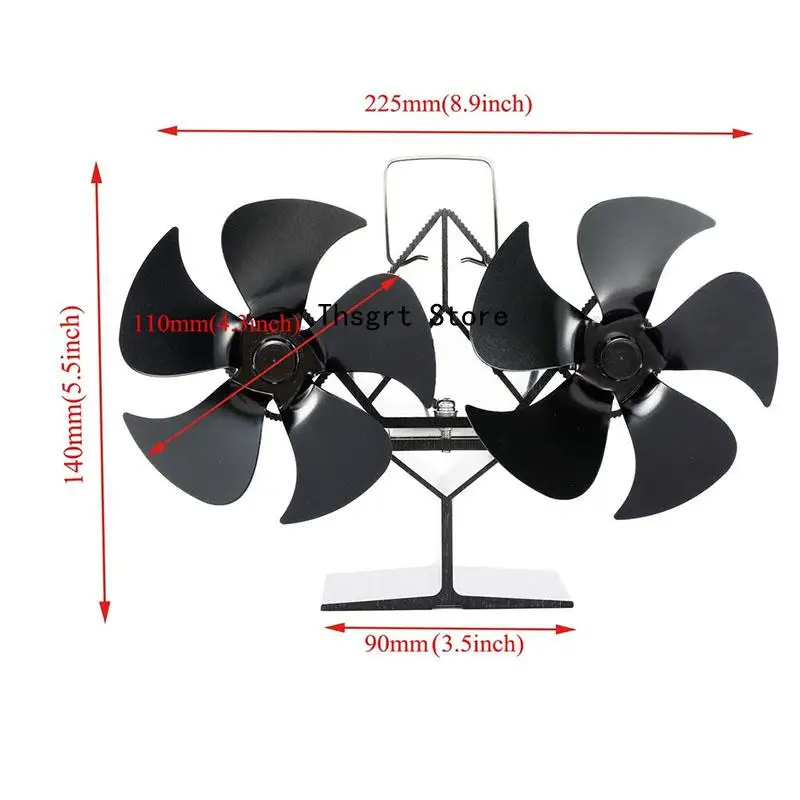 New Mini Thermal Power Stove Fan Small 8-Blade Fan Eco-Friendly Quiet Fan Home Efficient Heat Distribution
