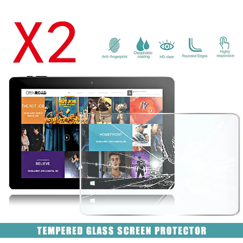 2Pcs Tablet Tempered Glass Screen Protector Cover for Cube i10 Tablet Computer Anti-Scratch Explosion-Proof Screen