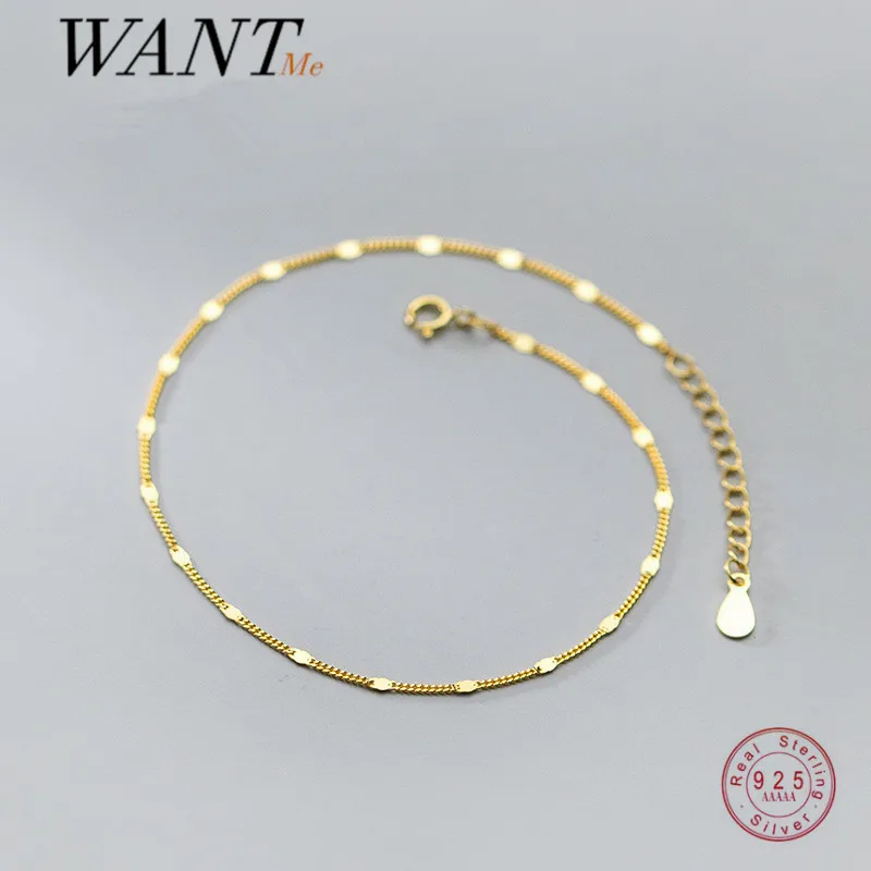 

WANTME натуральное серебро 925 пробы, модный простой серебряный браслет-цепочка для женщин, панк, хип-хоп, корейские вечерние украшения