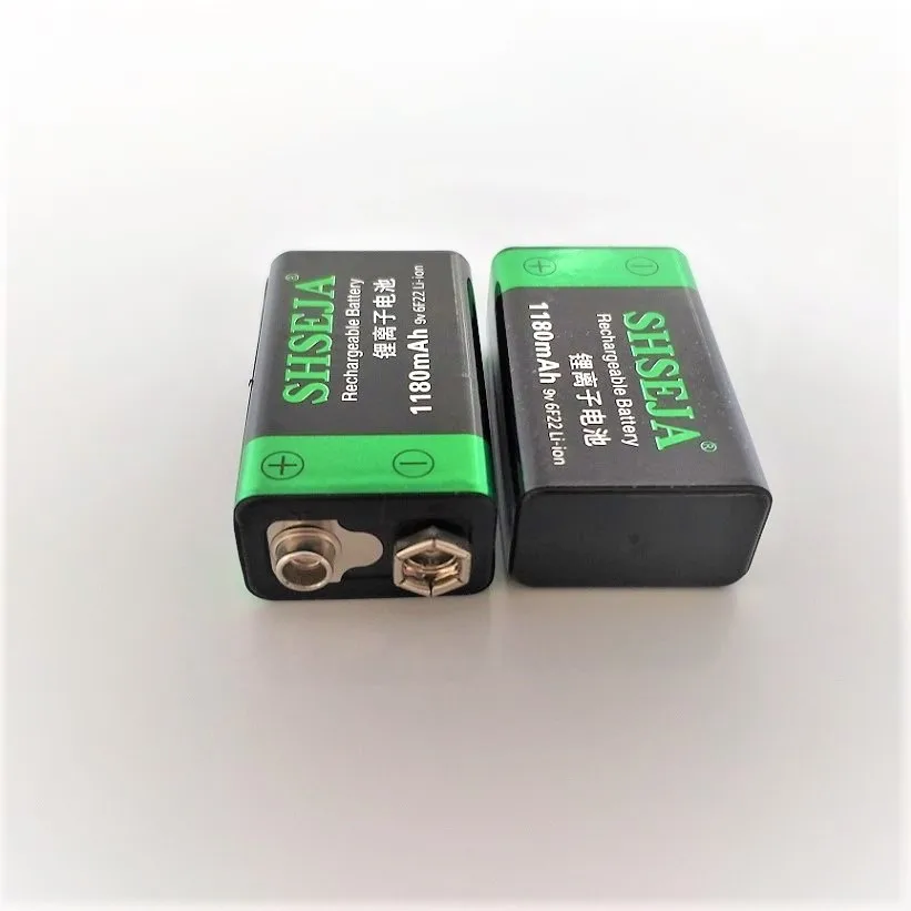 NEW 9v battery 1180mAh Li-ion 9 V Rechargeable Batteries For Smoke detectors Wireless Microphones  rechargeable battery