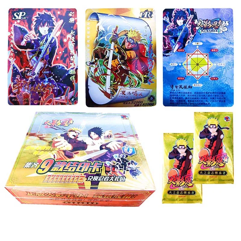 Cartas de juego de película de Naruto, cartas de Anime japonés de dibujos animados Hokage, Colección SSP, Uchiha Sasuke, Ninja Wars R, juguetes para