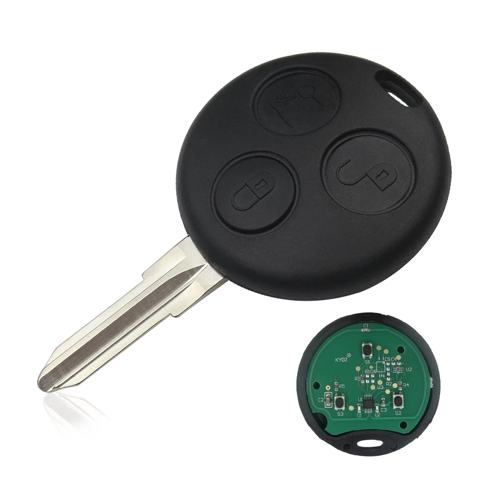 For Mercedes Benz Smart City For two Roadster 450 Remote Key Cover Case 3 Buttons 433MHz Replacement Fob remote key