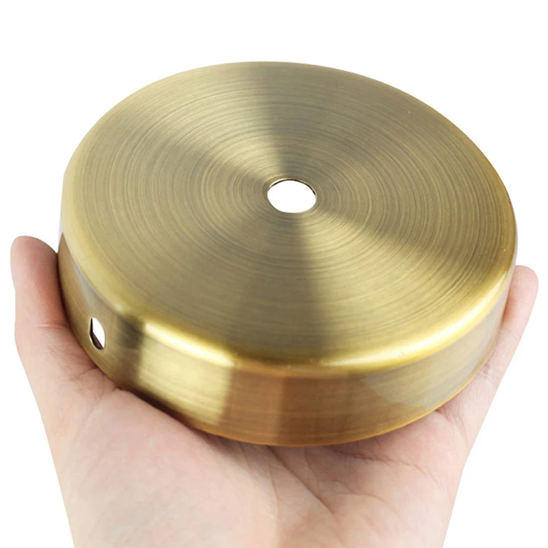 Lámpara colgante redonda, bandeja de techo, lámpara de pared, chasis de base chapada de metal, kit de bandeja de borde recto, accesorios de lámpara