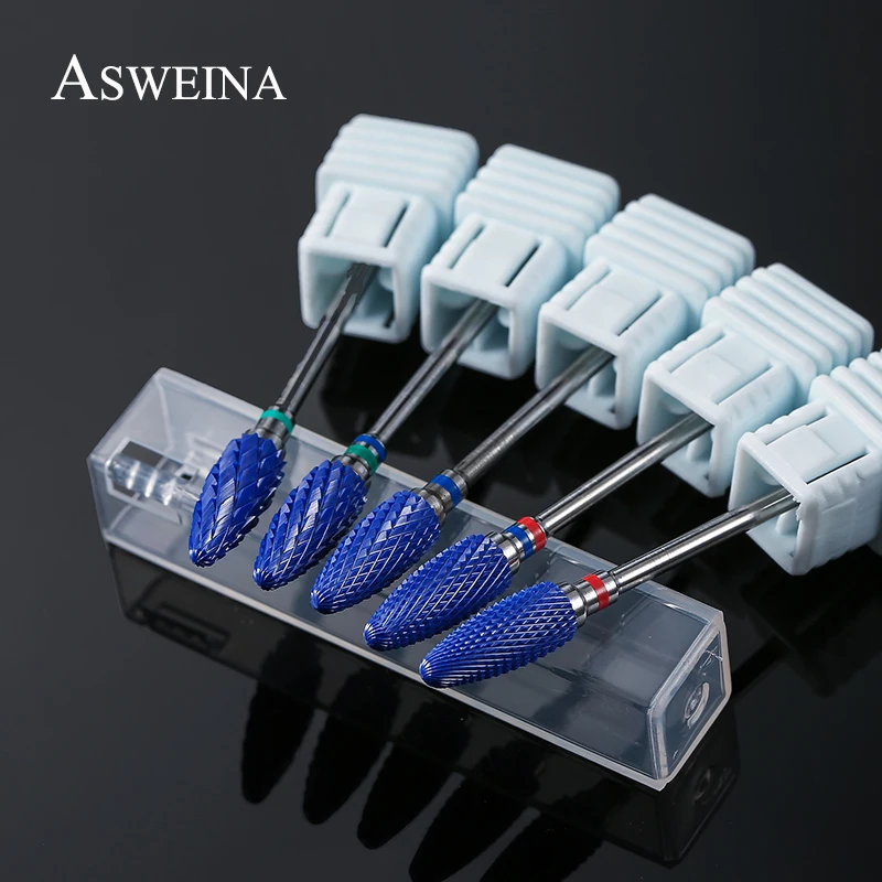 ASWEINA 1pc Blau Keramik Nagel Bohrer für Elektrische Maniküre Maschine Nagel Dateien Cutter Grat Nagel Häutchen Sauber Polieren werkzeuge