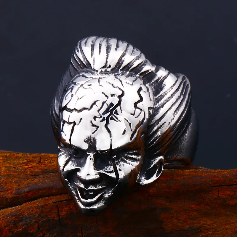 BEIER Punk Rock ring 316L stainless steel Cool Unique Design Movie Jack Face Funny Jewelry for man BR8-696