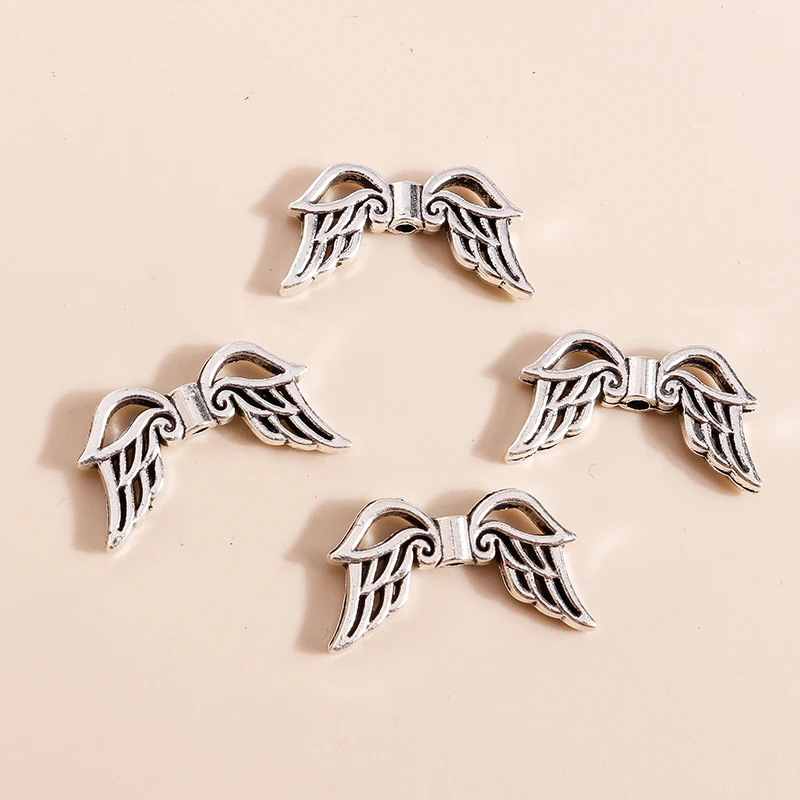 Leslie 20pcs 23*13mm Tibetan Accessories Flying Angel Wings Connectors Beads for Necklaces Bracelet Pendants Jewelry Making