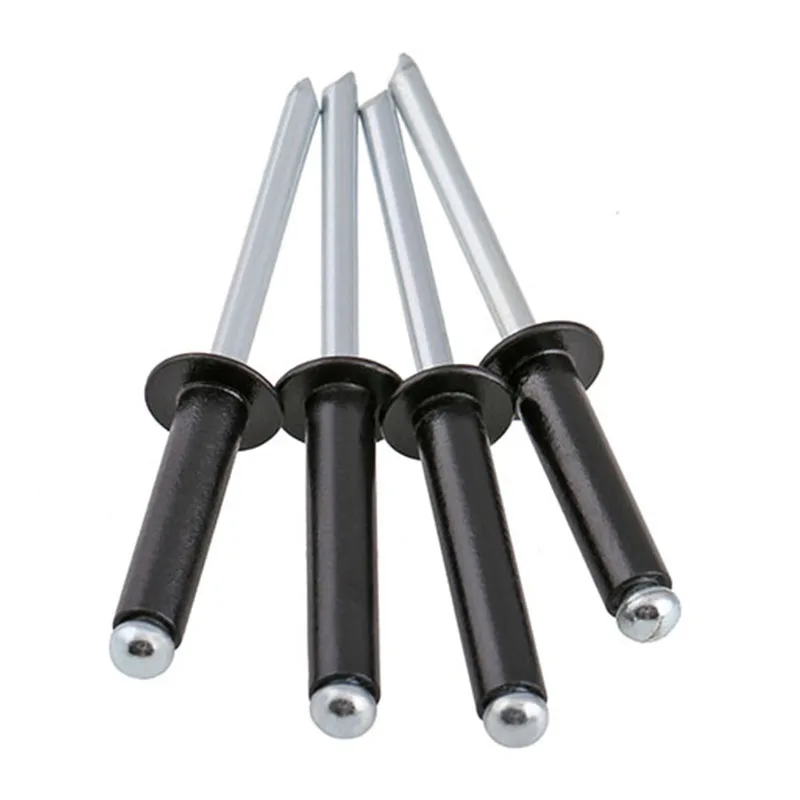 Black Aluminium Dome Round Head Pop Open Hollow Pull Blind Rivets Decoration Nail Rebite Bolt Dropper Self-plugging Rivet