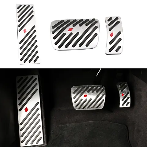 자동차 페달 A4 A5 A6 A7 A8 Q5 Q7 가스 브레이크 가속 페달 발 받침 페달 커버 스티커 스테인레스 장식 액세서리