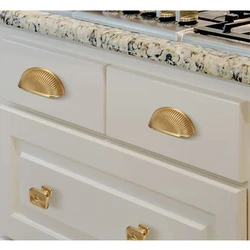3 Inch Gold Furniture Handles Light Luxury Door Knobs Wardrobe Pulls Shell Shape Cabinet Hardware Zinc Alloy Dresser Handle Knob