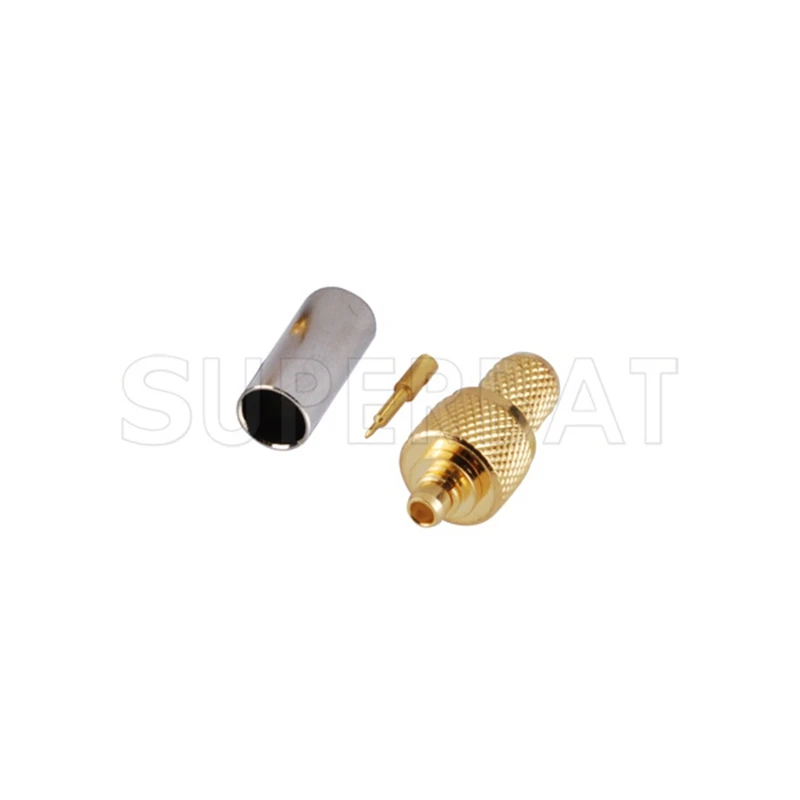 Superbat 10pcs MMCX Crimp Male RF Coaxial Connector for Cable RG58 LMR195