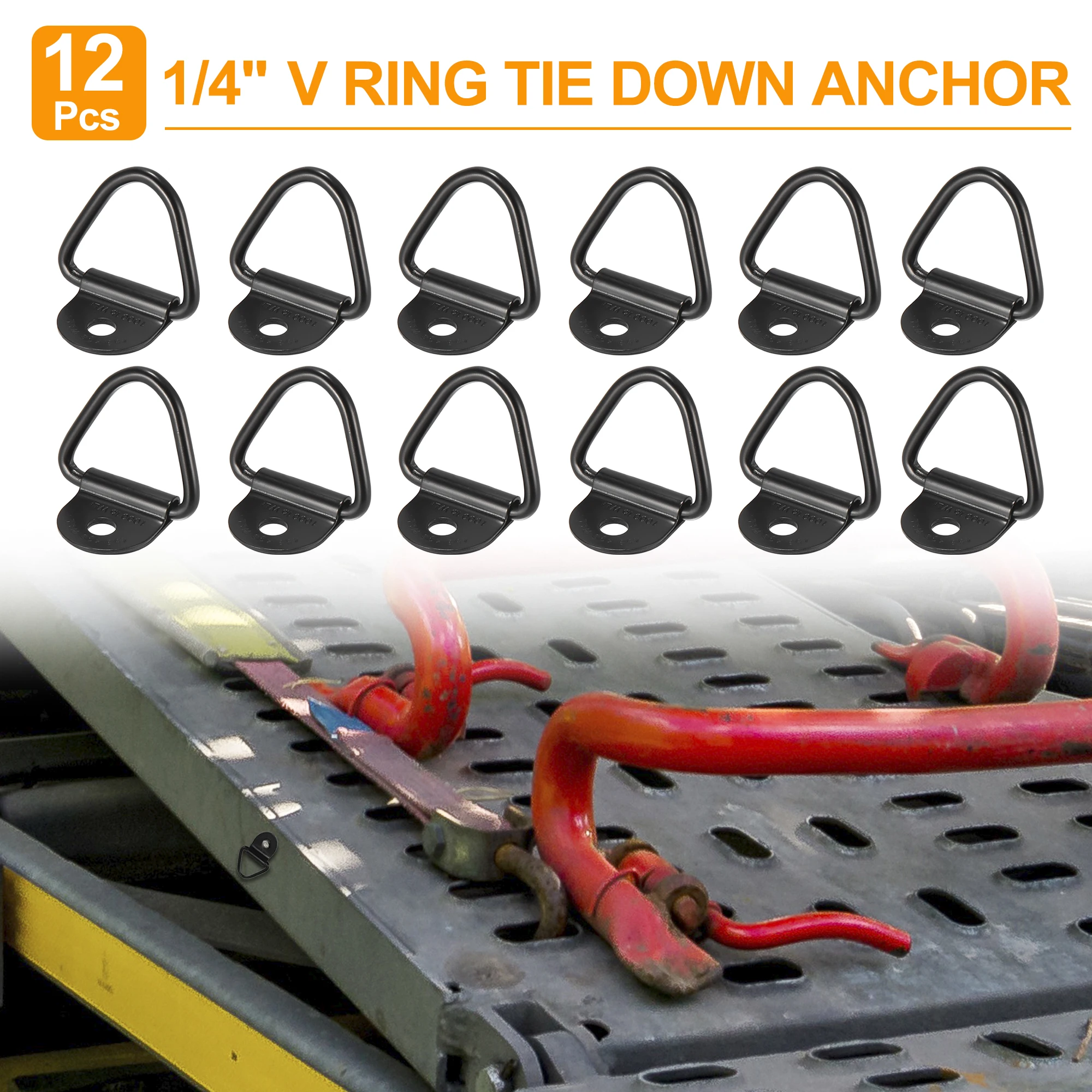 X Autohaux Tie Down Anchor V Shape Lashing Ring 1/4