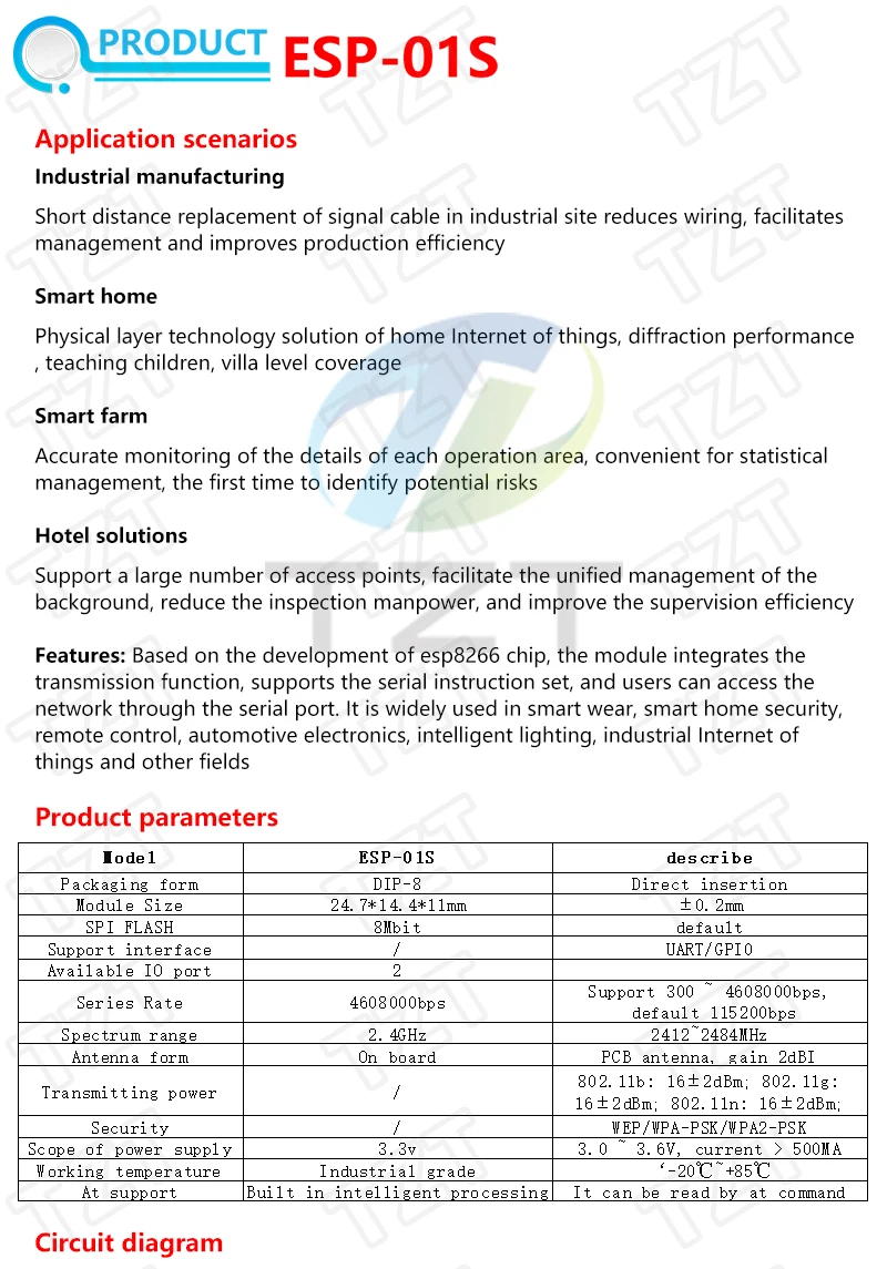 ESP8266 ESP-01 ESP-01S ESP-07 ESP-12E ESP-12F ESP-32 ESP-32S Serielles WLAN-Modul Drahtloser Transceiver 2,4G für Arduino – Detail 3