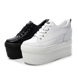 Witte Luxe Designer Sneakers Op Platform Sportschoenen Voor Vrouwen 2023 Nieuwe Mode Dikke Onderkant Trouwschoenen Hoge Hak 11Cm