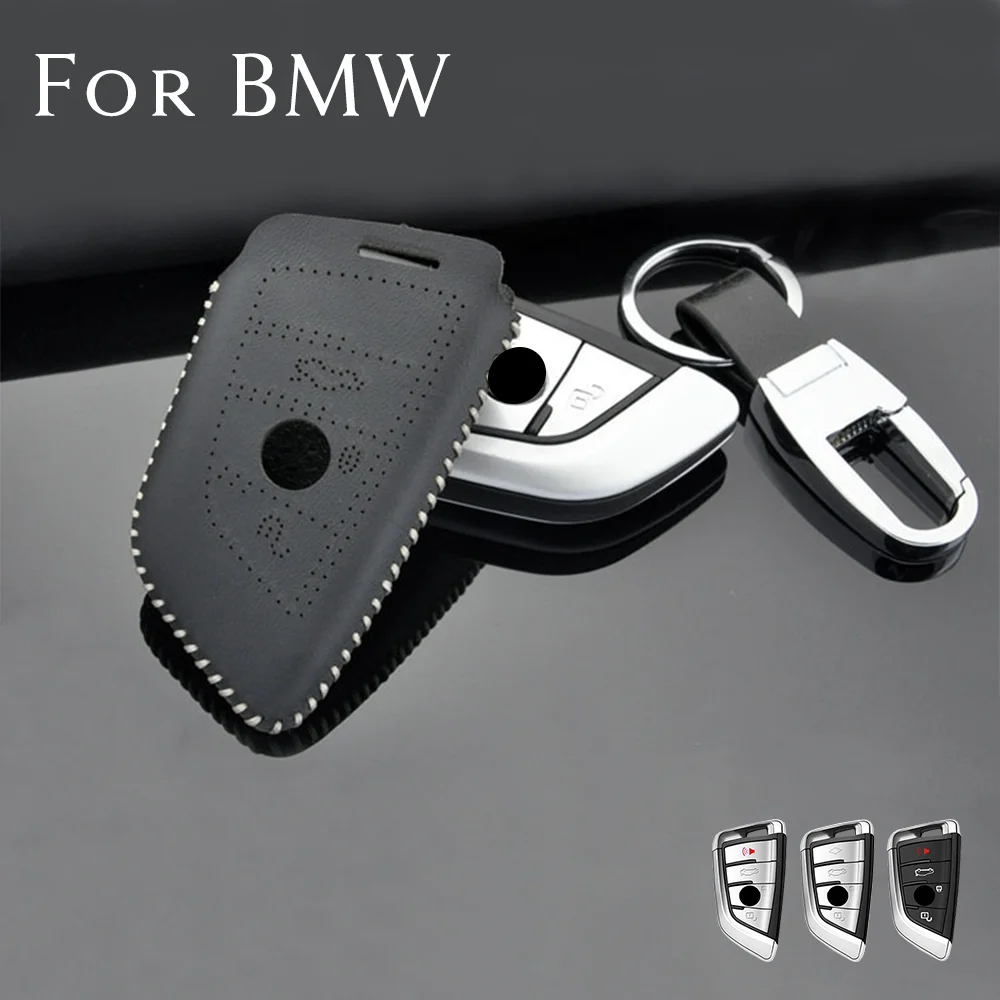 

Top Layer Leather Smart Remote Car Key Case Cover Accessories Protector Fob Fit For BMW 2 5 6 7 Series X1 X3 X4 X5 X6 M5