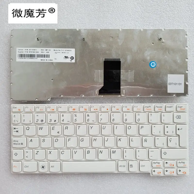 

NEW Spain SP keyboard for LENOVO IdeaPad S10-3S S10-3 S100 U160 U165 M13 E10-30 White laptop keyboard