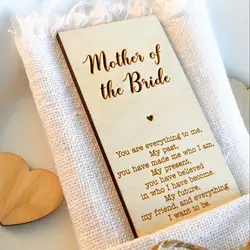 Wooden Rectangular Anniversary Celebration Party VIP Seat Card And Bridesmaid Seat Retro Wedding Bride Mother Seat Card