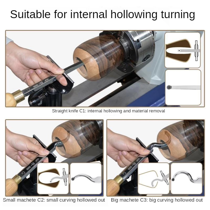 Woodworking Throwaway Hollowing Tool Internal Turning Tool Wood Turning Lathe Knife Set