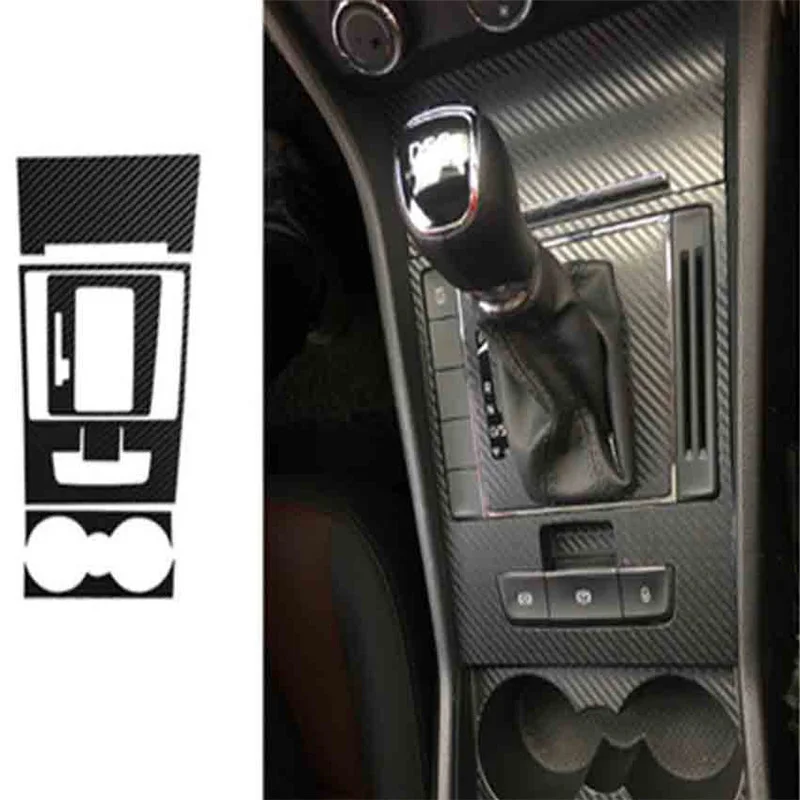 1Lot Car Stichers Carbon Fiber Grain Gear Panel Decoration Cover For 2016 2017 2018 Skoda Superb 3V3 Car Accessories