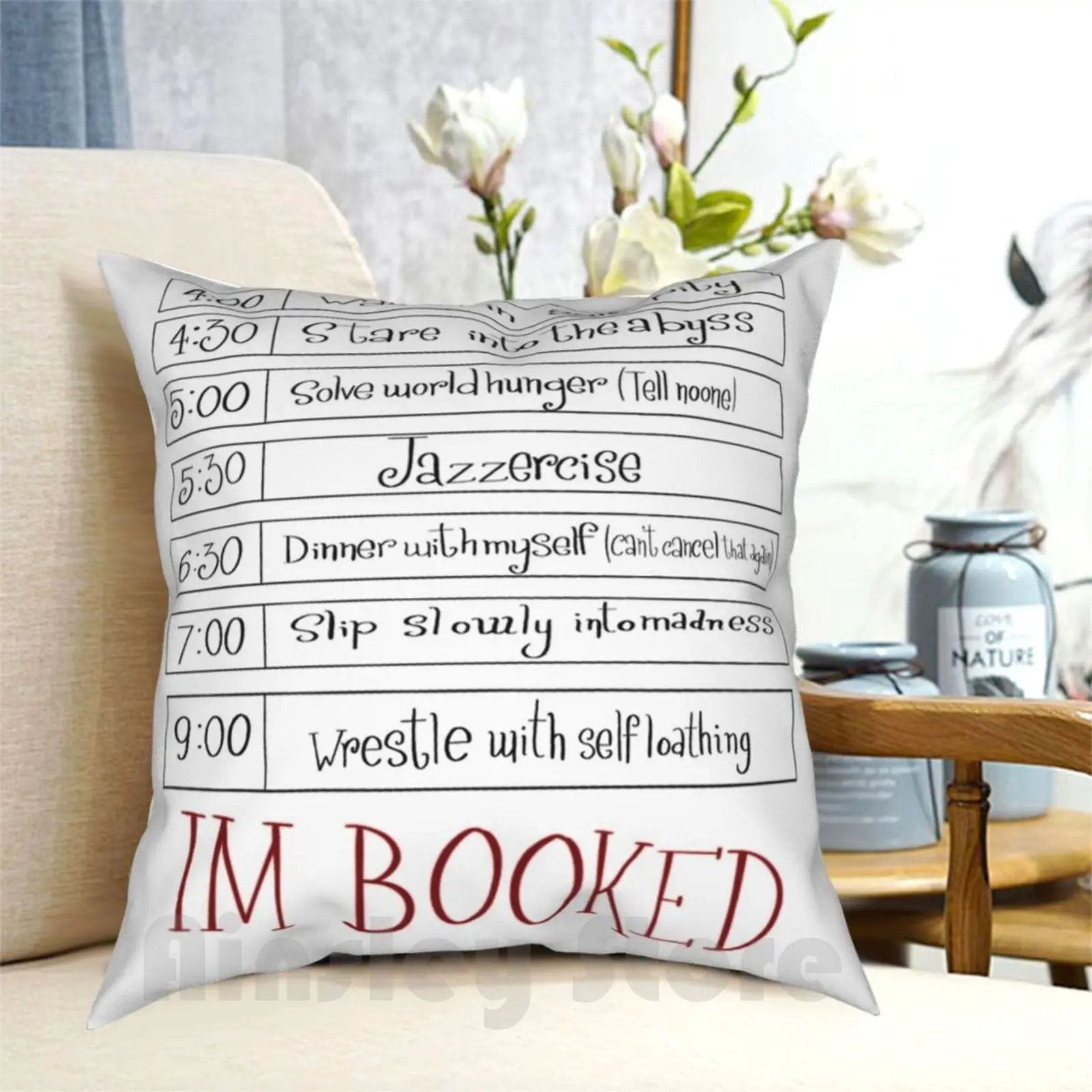 Booked Pillow Case Printed Home Soft Throw Pillow Christmas Schedule Xmas Santa Funny