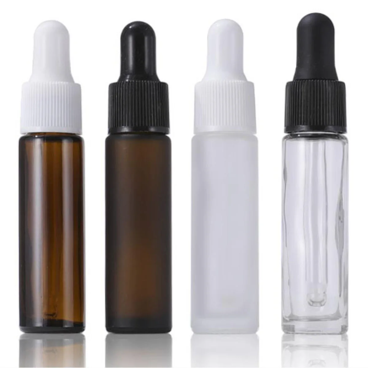 

10PCS 5ml 10ml Amber Dropper bottles Thick glass Vials Cosmetic Packaging Dropper Glass Bottle Essential Oils Refillable Bottles