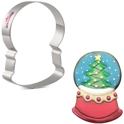 KENIAO Winter Christmas Snow Globe Cookie Cutter - 8.2 x 11.6CM - Biscuit Fondant Sandwich Bread Mold-Stainless Steel - by Janka