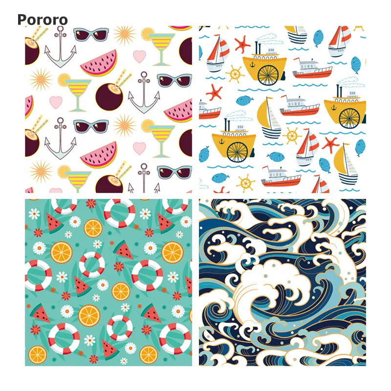 Pororo DIY cloth diapers waterproof PUL fabric for baby boy girl handmade bibs apron swim diaper material summer print 1 meter