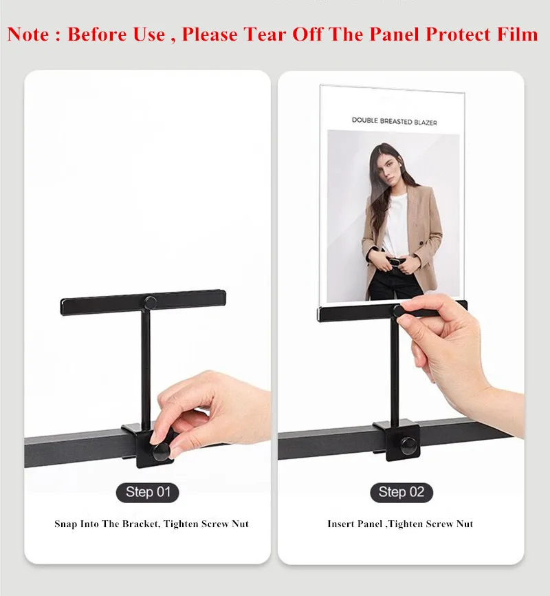 A5 Adjustable Poster Holder Stand Advertising Business Menu Sign Holder Clip Frame Clothing Shelf Promotion Display Stand Board