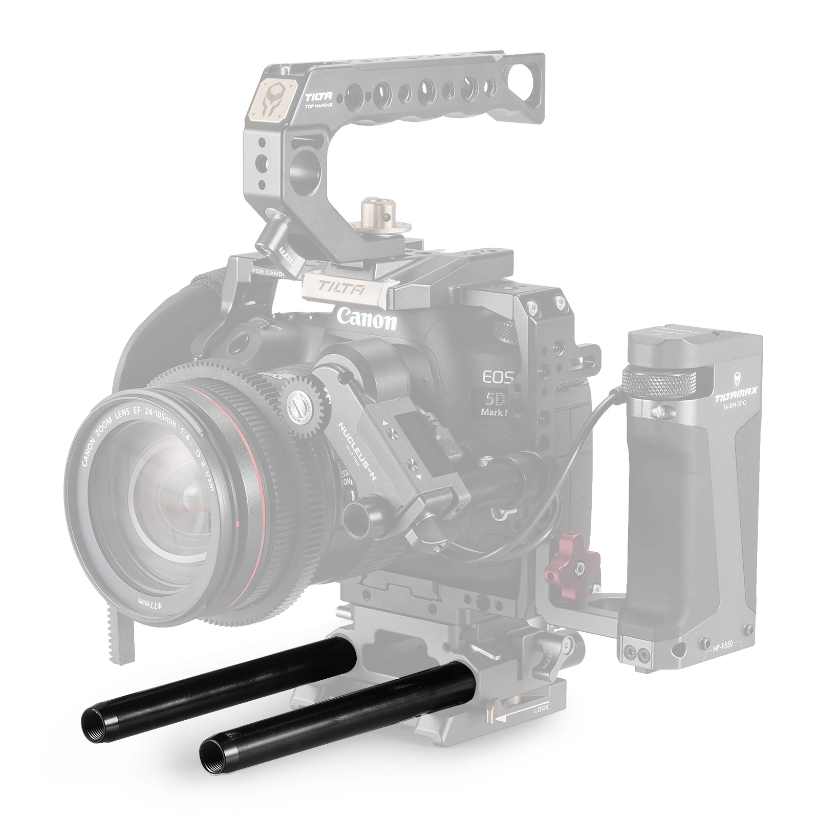 TILTA 2 Stück x R15-100-B 15 mm Stangen aus Aluminiumlegierung 100/150/200/300 mm für DSLR-Kameraschienenstangensystem Ein Paar Schwarz Silber