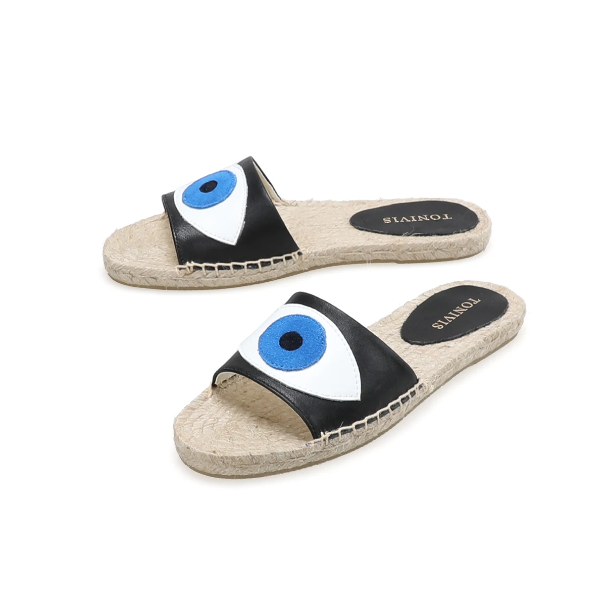 Genuine Leather Espadrilles Sandals 2022 New Female Shoes Casual Slides Pantufas Pantufa Rubber Mules Woman Slippers Summer