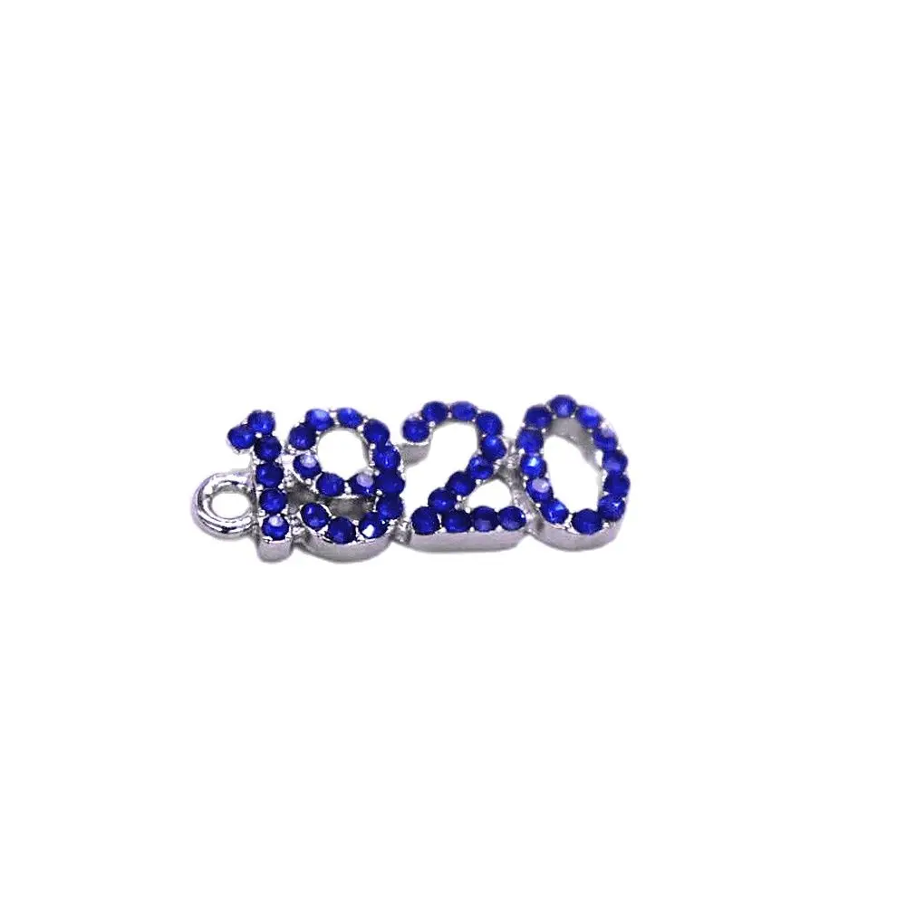 Blue Crystal Number 1920 Charms greek letter sorority zeta phi beta jewelry pendant diy