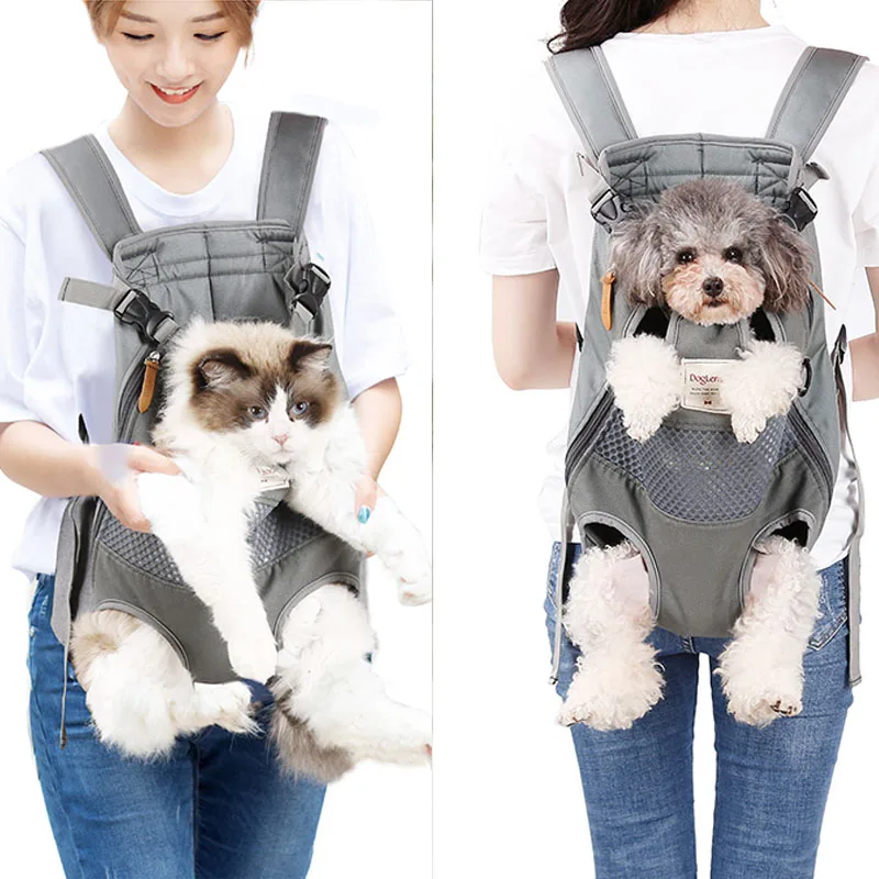 Mochila transportadora para mascotas, bolso frontal de viaje para animales pequeños y medianos como gatos, perros, bulldog y cachorros